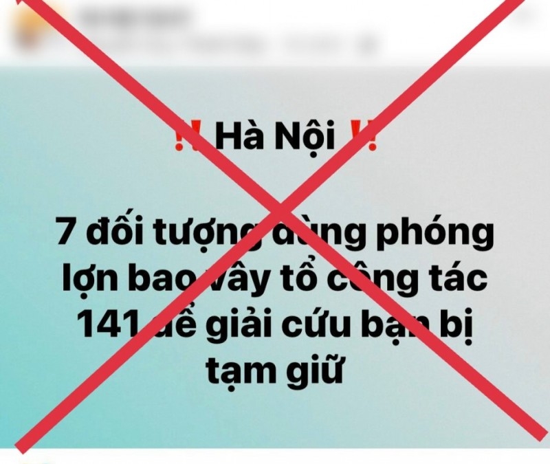 Hà Nội Không có việc Tổ công tác 141 bị 7 đối tượng dùng phóng lợn bao vậy