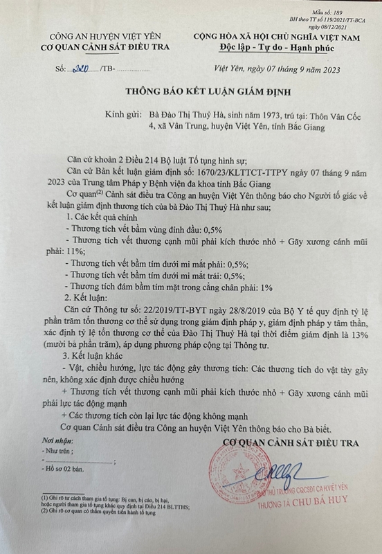 Vụ Một phụ nữ bị hành hung dã man tại nhà riêng - đã có Quyết định khởi tố vụ án