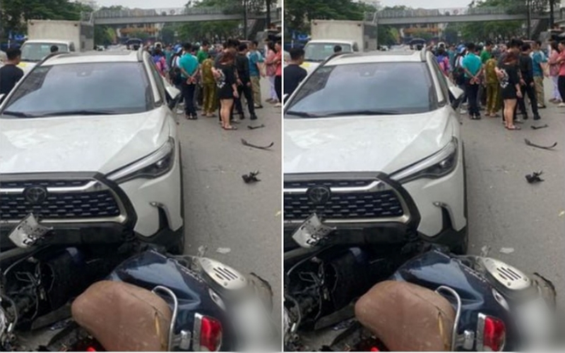Nữ tài xế nghi mất lái gây tai nạn liên hoàn ở Hà Nội