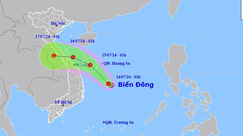 Áp thấp nhiệt đới hình thành trên biển, đất liền mưa diện rộng