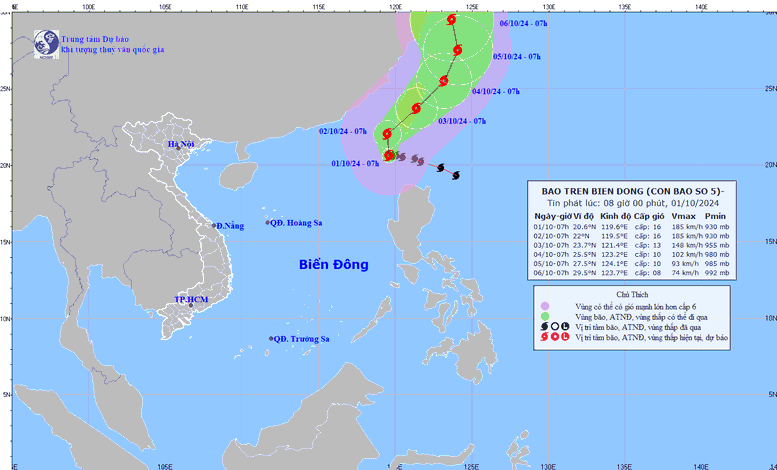 Bão Krathon giật cấp 17 đi vào Biển Đông, trở thành bão số 5