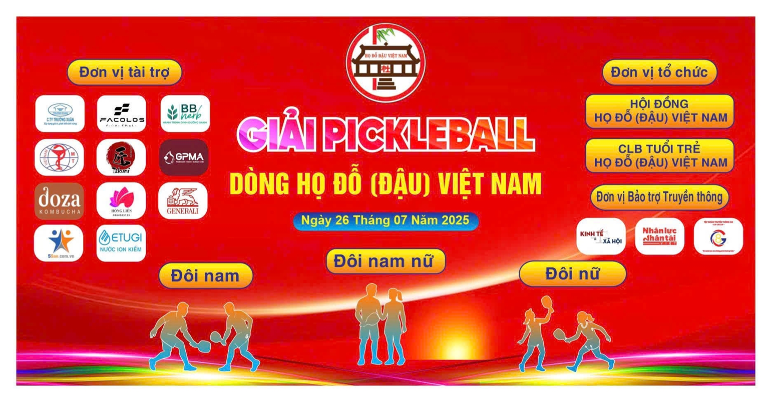 Giải Pickleball họ Đỗ Đậu lần đầu tiên Nơi kết nối gia đình, khơi dậy đam mê