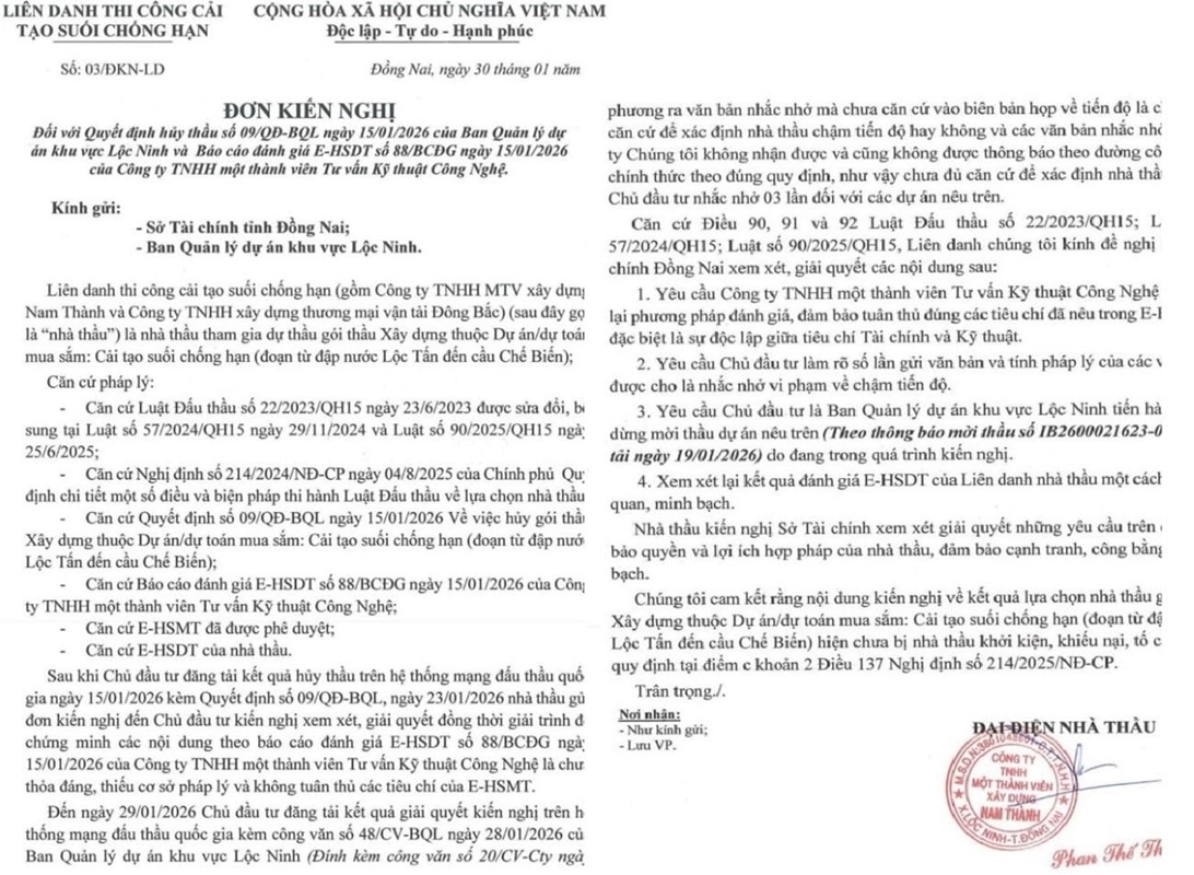 UBND tỉnh Đồng Nai hủy gói thầu thuộc dự án chống hạn do nhiều sai phạm