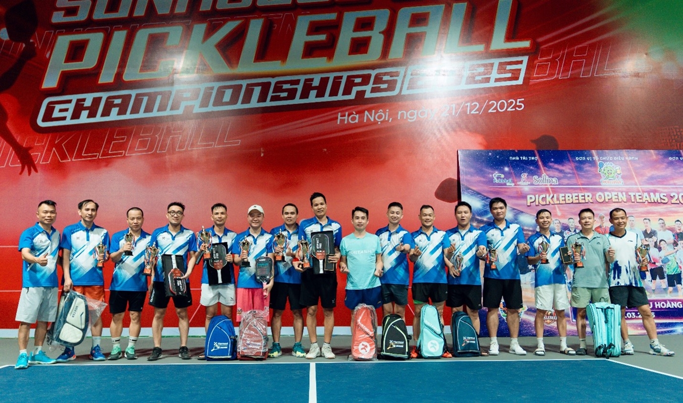 Sôi động Giải Pickleball Doanh nhân trẻ Nam – Bắc Từ Liêm Tranh Cúp Davis – Martin, lan tỏa tinh thần thể thao và kết nối giao thương