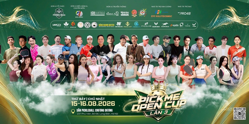 PICKME OPEN CUP Mùa 3 – 2026 Lan tỏa đam mê Pickleball, kết nối cộng đồng và nâng tầm thể thao Việt